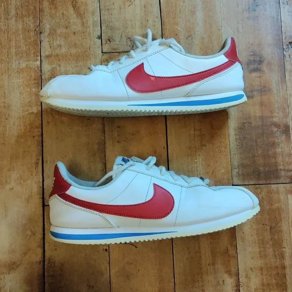 Nike Cortez Sneakers 7Y White Red Blue Retro Unisex